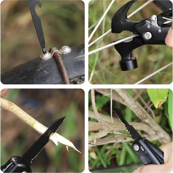 Birthday Gifts for Men,12-in-1 Hammer Multitool,Christmas Stocking Stuffers for Him Adults Dad Husband Boyfriend, Camping Essentials Mens Gift for Him,Mini Multi Tool (Hammer)