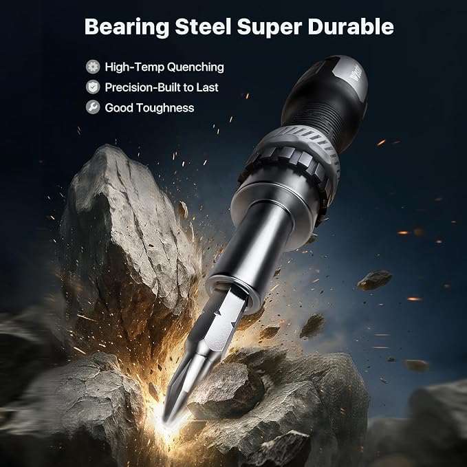 Wesdut 13in1 Multi Ratchet Screwdriver Set Tool All in One, [Built to Last] | CR-V, Multi Screw Driver Set Kit, Flat Head, Philips, Torx, Hex, Square, Cabinets, Heating, RV Repair