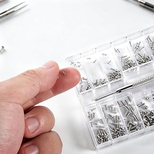 500-Pack Phillips Micro Self Tapping Screws Kit with Screwdriver | Stainless Steel Micro Self-Tapping Screws, 18 Assorted Sizes with Screwdriver for Eyeglasses, Watches & Small Electronics