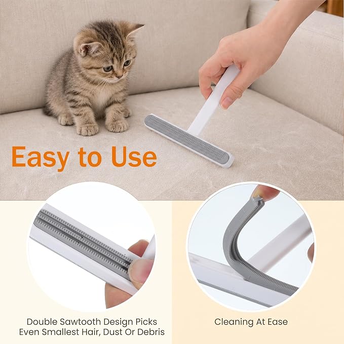 2Pack Set Pet Hair Removal Tool, Reusable Carpet Scraper Hair Remover | Dog Cat Fur Removal Scraper Fuzz Hairball Brush Lint Fabric Shaver for Carpet, Car Mat, Couch, Pet Bed, Cat Tree, Furniture