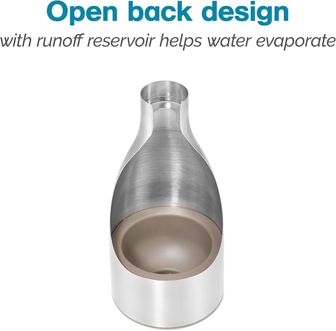 Polder Sleek Stainless Steel Toilet Brush with Caddy, Slim and Discreet Design, Open-Back Design for Odor Control, Rust-Resistant Stainless Steel