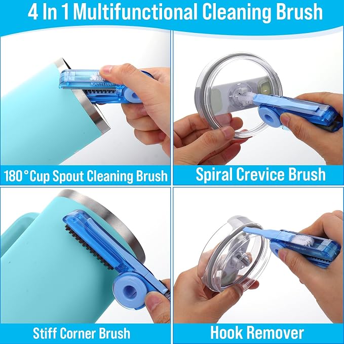 Water Bottle Cleaner Brush Kit for Owala/Stanley/Yeti Tumbler Cup | Multifunctional Bottle Brush and Long Straw Cleaner Brush Set,Cleaning Kit for Baby Bottles,Tumbler Cup Accessories,3 Pack