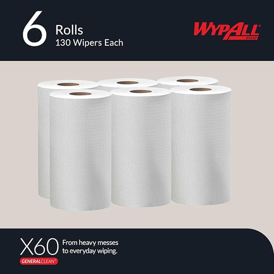 WypAll GeneralClean X60 Multi-Task Cleaning Cloths, 6 x 130 Towels (35421)