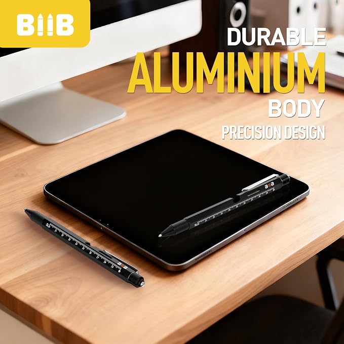 BIIB Gifts for Men 9 in 1 Multitool Pen, Mens Gifts for Him Dad Husband, Birthday Gift for Men Who Have Everything, Dad Gift from Wife Daughter, Unique Tools Gadgets for Mens