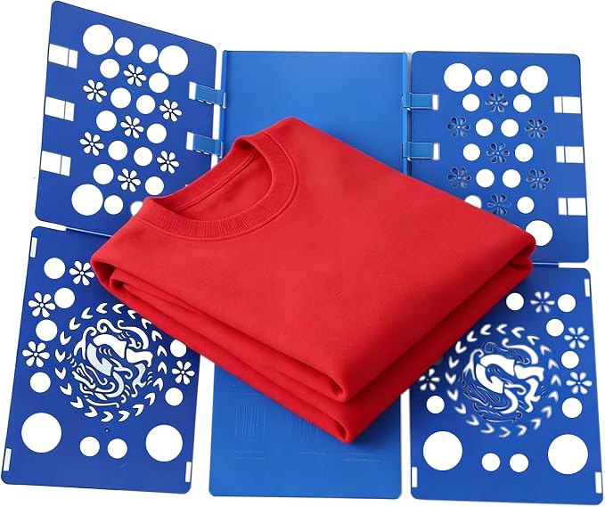 Adult Clothes Folding Board, Blue Plastic Laundry Organizer with Dragon Design, T-Shirt Folder Helper for Fast Folding (BLUE)