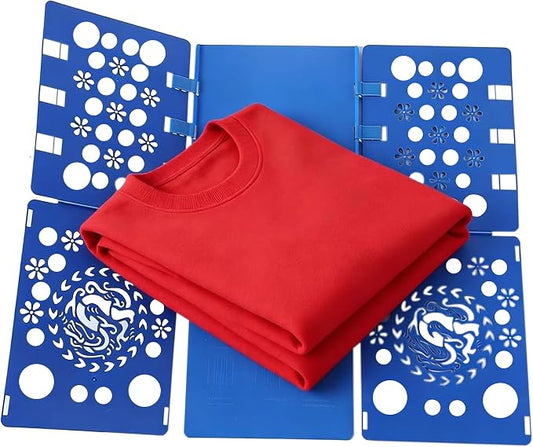 Adult Clothes Folding Board, Blue Plastic Laundry Organizer with Dragon Design, T-Shirt Folder Helper for Fast Folding (BLUE)