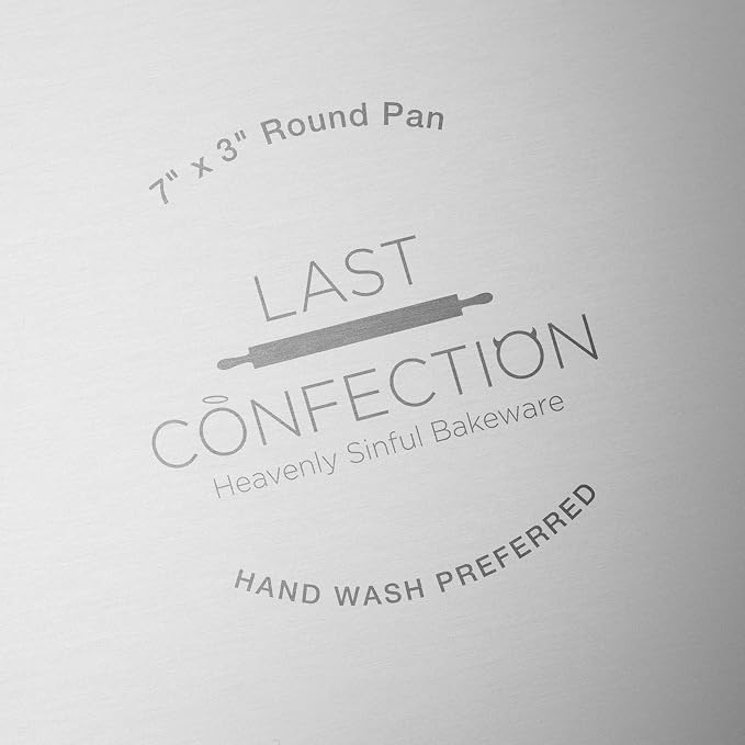 LAST CONFECTION 7 x 3 Inch Round Cake Pans, Set of 2 Anodized Aluminum Cake Pans Baking Tins