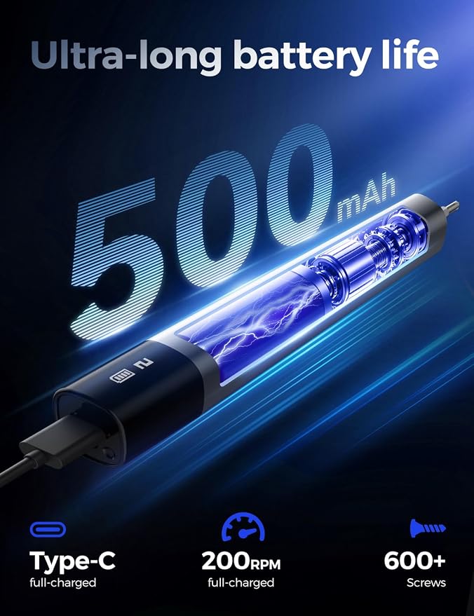 Soleilwear Electric Precision Screwdriver, 80pcs Mini Electric Screwdriver | 80 Magnetic Bits, Max 0.75N.m Torque with 5 Torque Levels, Precision Repair Tool Kit for Electronics Phone Camera Watch