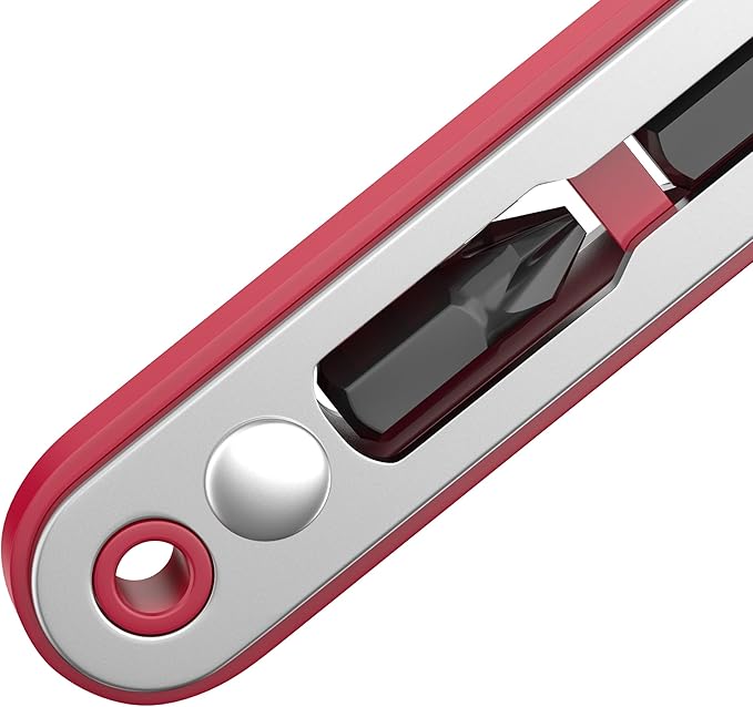 Bates Mini Ratchet Wrench, 1/4" Magnetic 90 Degree Screwdriver, Low Profile Right Angle Screwdriver for Tight Spaces