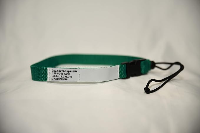 Laundry Loop with Sock Snare, Premium Kelly Green Laundering Strap