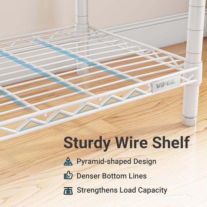 VIPEK L4 Clothes Rack L Shaped Garment Rack for Corner, 810lbs Heavy Duty Portable Closet Metal Clothing Rack, Adjustable Shelving/Sturdy Hanging Rods/Side Hooks, White