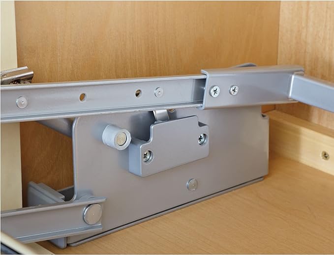 Rev-A-Shelf 24" Pull Down Heavy Duty Shelf Organizer for Tall Kitchen/ Bathroom Cabinets, Dual Tier Wall Mounted Pantry Storage, Chrome, 5PD-24CRN