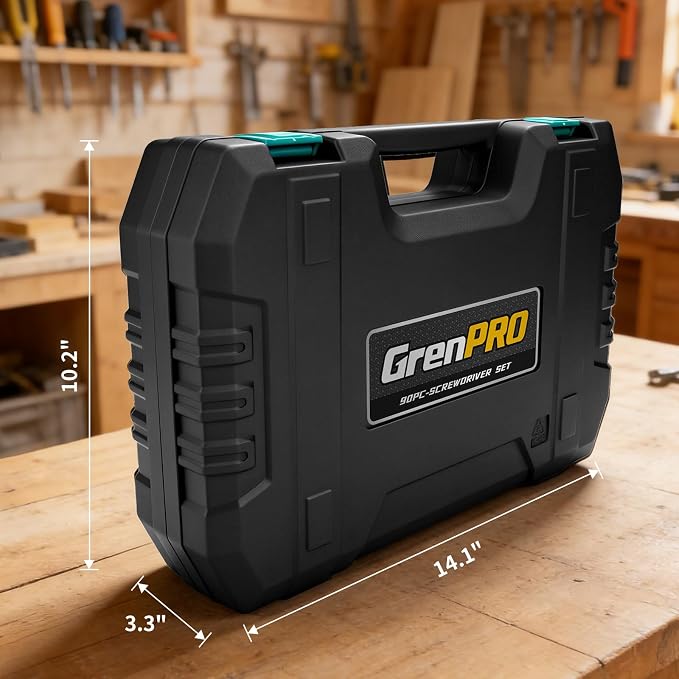 GRENPRO Screwdriver Set Precision 90pcs, S2 Alloy Steel Small Screwdriver Set, Torx Screwdriver Sets with Sturdy Tool Box, Includes Slotted Phillips Torx Tool Kit
