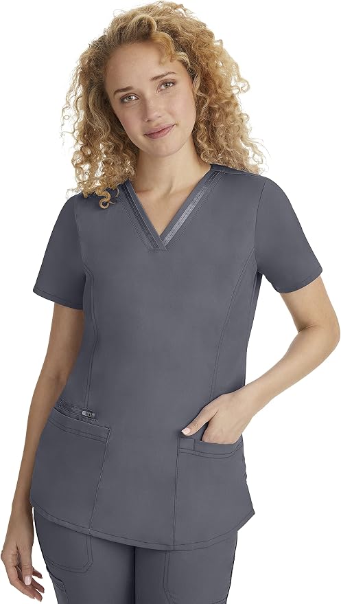Healing Hands Purple Label Scrub Top for Women with 3 Pockets | Princess Paneling, Secure Zip Pocket, Flattering Modern Fit, Organized Storage, Professional Workwear, Easy Care Fabric