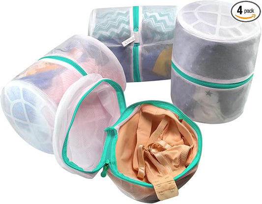 GOGOODA Mesh Laundry Bags for Delicates Durable Protective Wash Bags | Bra Wash Bag Travel Storage Bags for Intimates Lingerie, 4PCS (6.5 * 8in)
