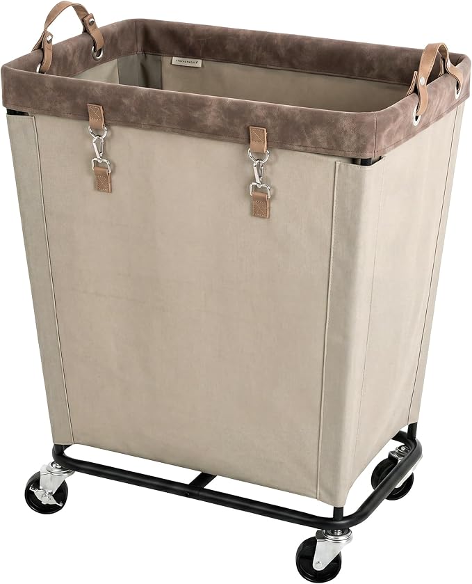 StorageWorks 210L Laundry Basket with Wheels, Rolling Hampers for Clothing