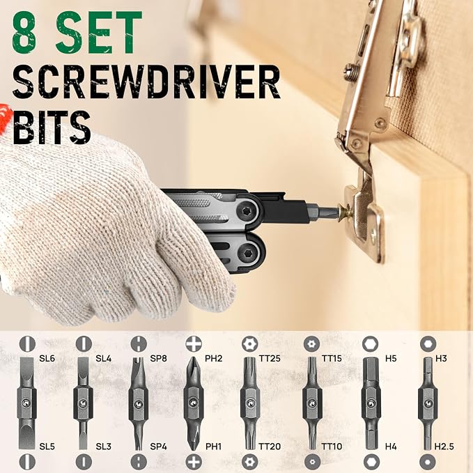 BIBURY Multitool Pliers with 440A Knife & Full Size Scissors, BI2045B | 31-in-1 Multi Tool with Replaceable Wire Cutters, Self-locking EDC Tool with Sheath, Ideal for Outdoor, DIY, Gift for Men