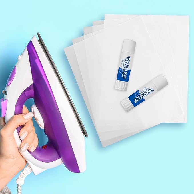 32 Pcs Iron Cleaner Set Include Cleaner Stick for Hot Soleplate and 30 Pcs Cleaning Cloth Steam Iron Residue Remover and Plate Descaler Removes Stains, Starch, Melted Fabrics, Glue, Non Toxic