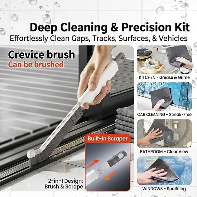 Fan Cleaning Brush Kit - Bendable Microfiber Head Reusable Dust Remover, Aquanexis 90 Flexible Ceiling & Fan Dust Magnet for Electric Fans Air Conditioning Home, Bonus 2 Magic Cloths Gap Brush (2)