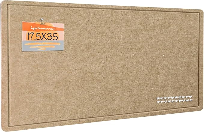 Felt Bulletin Board 35x18 inches, Decorative Pin Board for Home & Office | Cork Board Alternative for Wall with Push Pins, Display Mood Board for Photos, Notes & Reminders