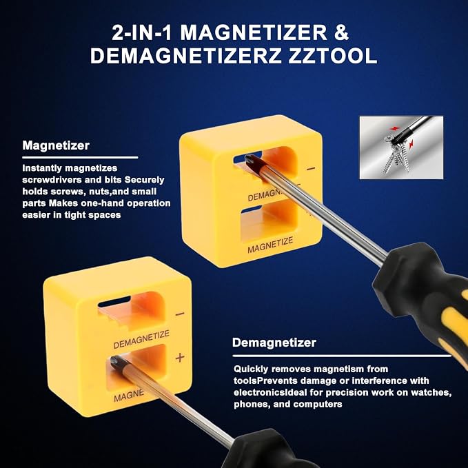 Magnetic Screwdriver Set with Case, All-in-One Repair Tool Kit for Everyday Home Fixes, Furniture Assembly & Electronics Repair, Precision Screwdrivers, Bits & Flexible Shaft