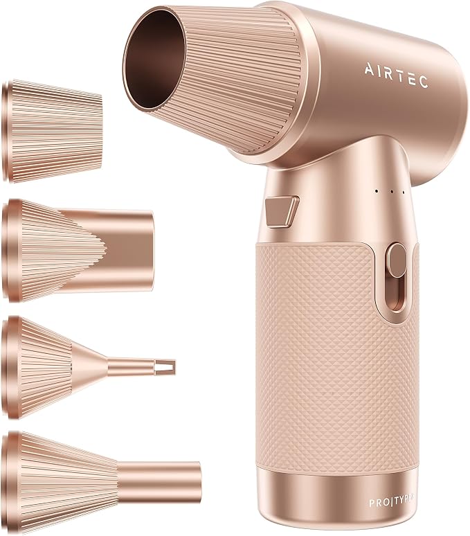 AirTec Ultra Cordless Air Duster for PC & Electronics, Rechargeable Electric Air Blower for Keyboard, Laptop, Console & Home Cleaning, Alternative to Canned Air (Type 8 - Rosie)