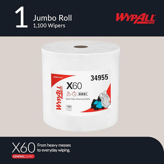 WypAll GeneralClean X60 Multi-Task Cleaning Cloths, 1100 Towels (34955)