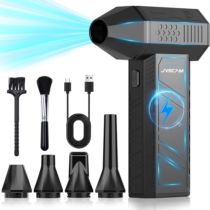 Compressed Air Duster-130000RPM Super Power Air Blower with Brushless Motor | 3-speed adjustable rechargeable Air Duster for PCs, Keyboards, Cars, Outdoor Use, the Home, and Clearing Snow and Leaves