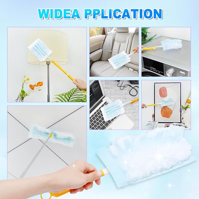 Duster Refill Compatible with Swiffer Hand Duster for Cleaning | Unscented Disposable Heavy Duty Duster Refills for Blinds & Ceiling Fan, Compatible with Swiffer Hand Duster, 30 Pack