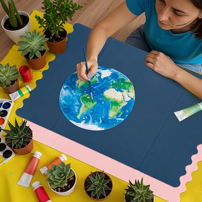 Mooliwe 4 Pack 24 X 16 Trifold Poster Board Tri Fold Poster Boards Foldable Corrugated Business Presentation Display Paper Boards for Science Fair Events, School Projects, Exhibitions