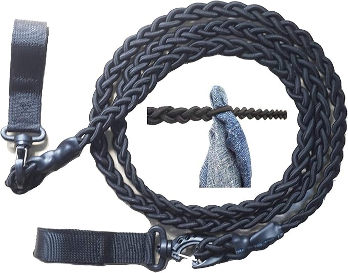 Tri-Braided Cord Travel Clothes Line, Adjustable Bungee Cord Clothesline,Washing Hanging Airer Rope, for Hotel,Camping/Laundry Room,Indoor/Outdoor Usage,Dry Clothes Anywhere Without Using pegs.