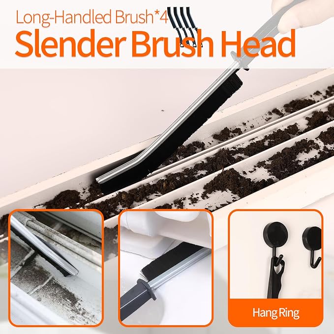 16PCS Crevice Cleaning Brush Set - Multi-Purpose Grout Cleaner Brush for Deep Cleaning Gap, Hard Bristle Scrub Brushes Tools, Cleaning Supplies for Household Use,Window, Kitchen, Bathroom