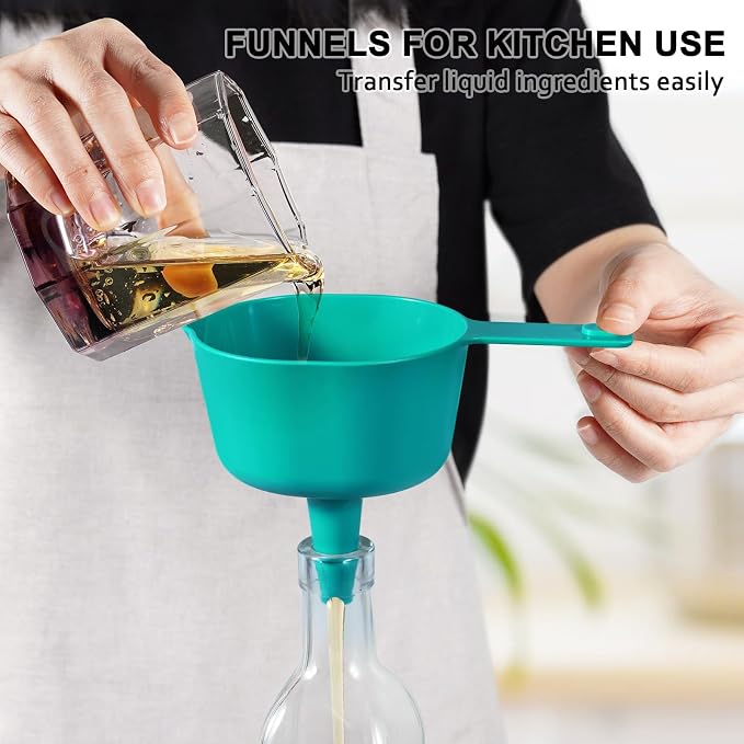 Stackable 10-Piece Measuring Cups and Spoons Set with Lids | Kitchen gadgets for cooking & baking. Includes 10 stackable cups & spoons. Dishwasher-safe. For liquid & dry, multicolor