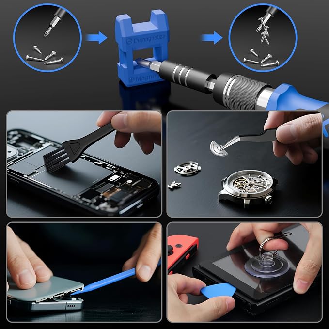 STREBITO Electronics Precision Screwdriver Sets 142-Piece with 120 Bits | Magnetic Repair Tool Kit for iPhone, MacBook, Computer, Laptop, PC, Tablet, PS4, Xbox, Nintendo, Game Console