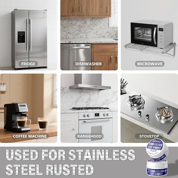 Stainless Steel Rust & Stain Remover, 3.5 oz 1PK | Helps Reduce Rust Stains, Restore Shine, Clean Appliances, Grills, Sinks, Tools, Commercial Equipment