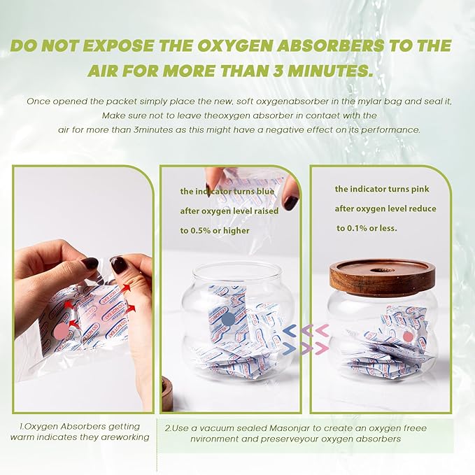 60pcs 1 Quart Mylar Bags for Food Storage with Oxygen Absorbers and Labels | 7x10 Inch Zipper Pouches Resealable Extra Thick 10 Mil for Long Term Food Container Sets,Heat Sealable