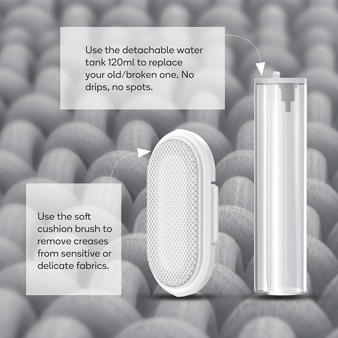Newbealer Soft Cushion Brush and Detachable Water Tank, Only for NB316C | 120ml, 2 Piece Replacement Parts for Garment Steamer, Reusable Accessories