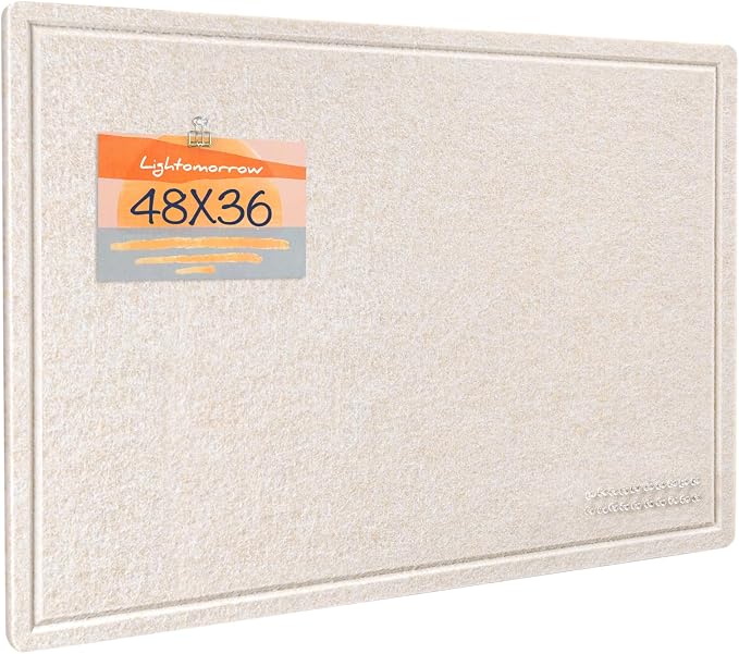 Felt Bulletin Board 48x36 inches, Decorative Pin Board for Home & Office | Cork Board Alternative for Wall with Push Pins, Display Mood Board for Photos, Notes & Reminders