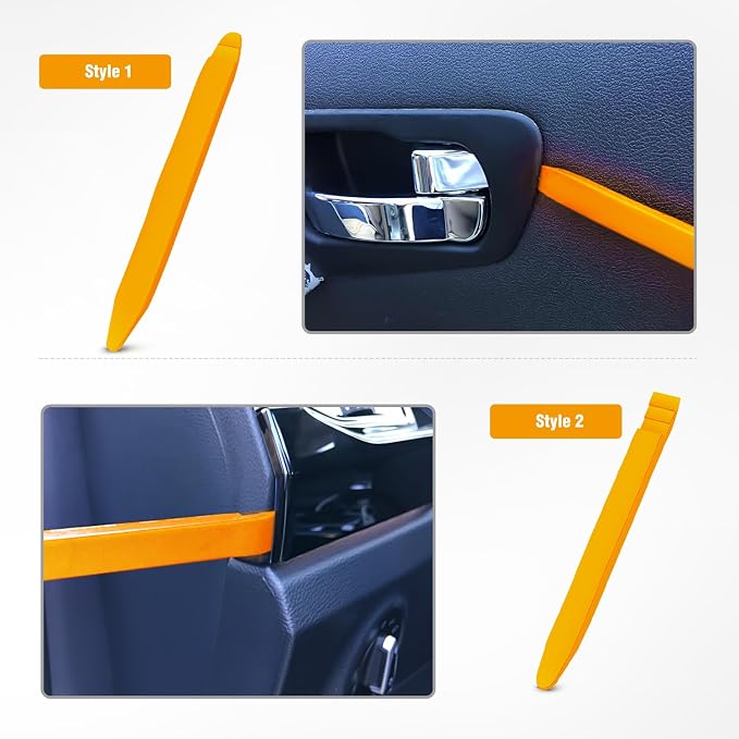 GOOACC 5 PCS Nylon Auto Trim Removal Tool Kit No-Scratch | Removal Tool Kit for Car Clip Panel & Audio Dashboard Dismantle Yellow