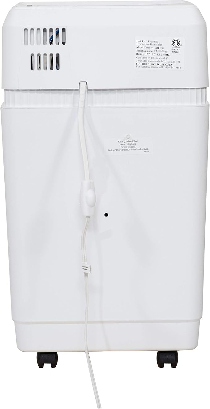 AIRCARE Space Saver Large Evaporative Whole House Commercial 6 Gallon Humidifier for Large Rooms 2,700 sq ft. With Digital Controls, Auto Humidistat and Automatic Shut Off