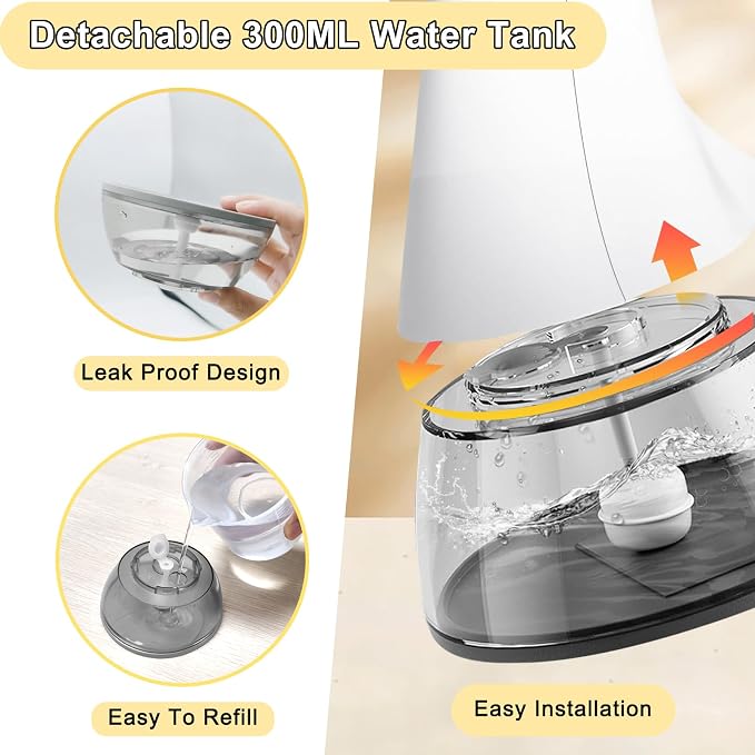 BUNUD Handheld Steamer for clothes 1500W: 20S Heat-up Garment Clothes Steamer with 300ml Water Tank - Portable Fabric Wrinkle Remover - Steam Iron 2 In 1 with Brush for Home/Office/Travel (White)
