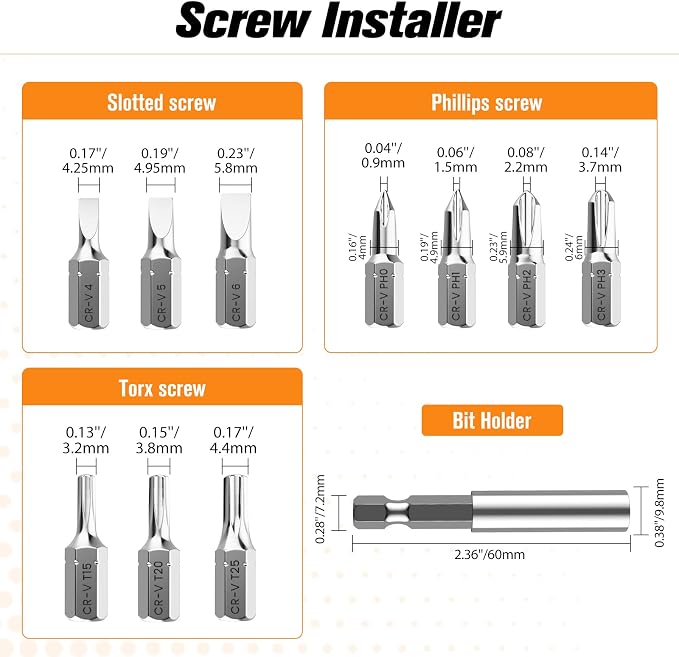 Nuovoware Damaged Screw Extractor Set, 33 PCS Stripped Screw Extractor Kit | All-purpose HSS Broken Screw Remover Set with Magnetic Extension Bit Holder & Socket Adapter, Black
