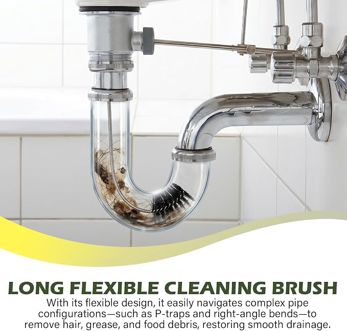 48" Flexible Tube Cleaning Brush Long Pipe Drain Snake Replace B313C