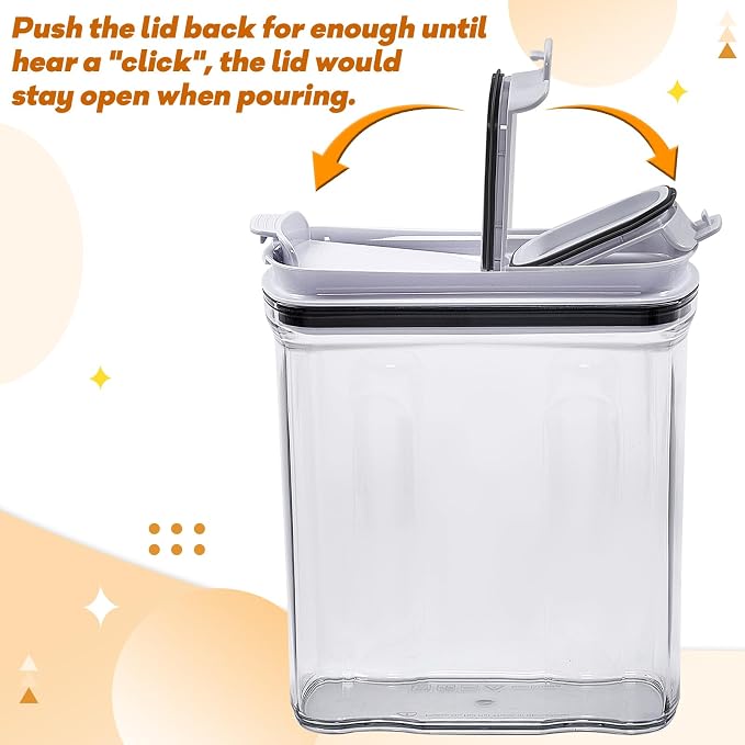 Cereal Containers Storage Set, Airtight Food Storage Container with Lid 4L/135.2oz, 2PCS BPA-FREE Plastic Pantry Organization Canisters for Rice Cereal Flour Sugar Dry Food in Kitchen