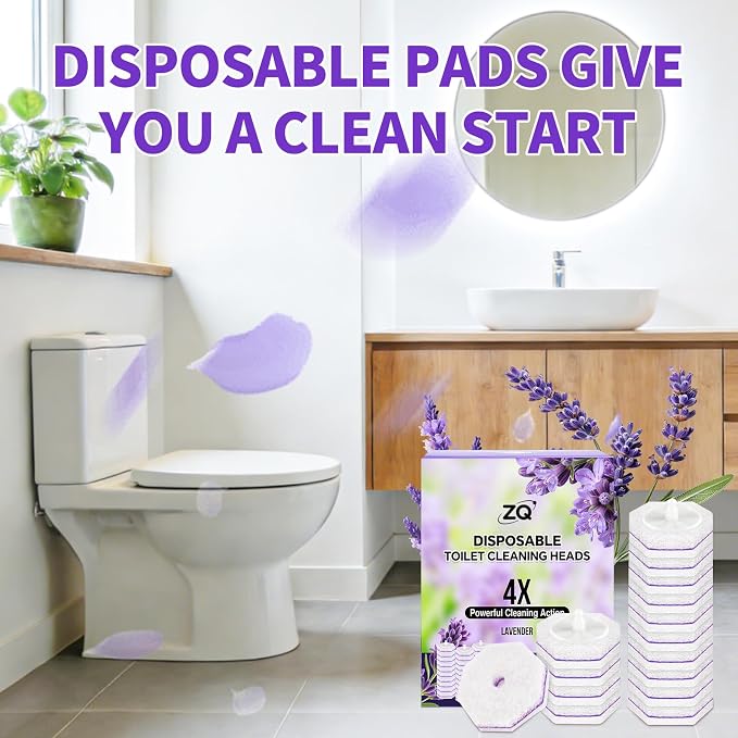 Toilet Bowl Wand Refills for Clorox, Toilet Bowl Cleaner Refill Pads | 80 Count Disposable Toilet Brush Heads, Pre-Loaded Cleaning Formula, Lavender Scent, Toilet&Bathroom Cleaning Supplies