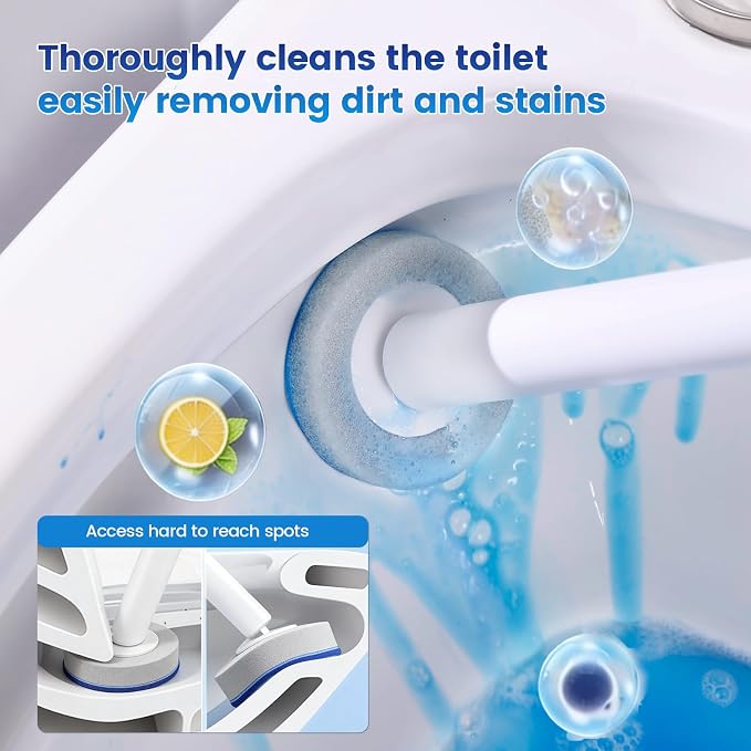 JUDRDO Disposable Toilet Brush,Toilet Bowl Cleaner,Wall Mounted Toilet Bowl Brush with 36 Refills for Deep Toilet Cleaning,Toilet Brush and Holder Set for Hygienic Bathroom Maintenance
