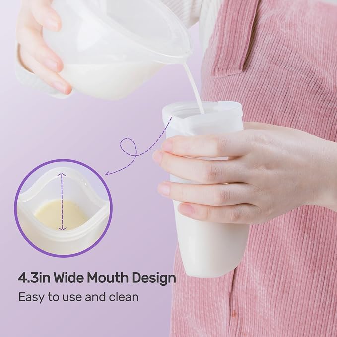Nuliie 7 Pcs Reusable Silicone Breastmilk Storage Bags, 12oz/360ml Double Leak-Proof Breastmilk Freezer Bags, BPA Free Self-Standing Milk Bags for Breastfeeding, Baby Food Pouches