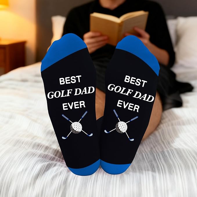 Fathers Day dad gifts christmas Birthday Best Dad Ever Funny Outdoor Hobby Sports Themed Novelty Socks Gift for Men
