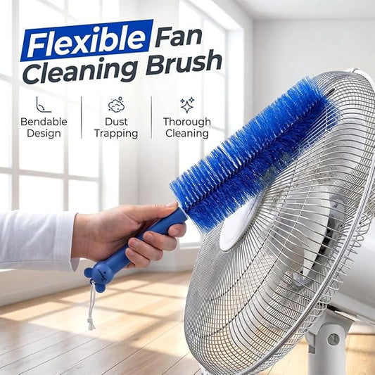 Ultimate Dusting Tool, Fan Cleaning Brush, Bendable Microfiber Head, Flexible Microfiber Duster Remover Washable ldeal for Electric Fans Air Conditioning, Home Car Vents, Curtain (3pcs*Grizzly)