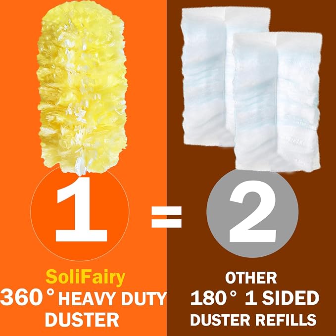 Heavy Duty Duster Refills for Swiffer Duster, 60 Count, Large | Extra Thick, Fluffy & Soft, 360° Duster Refill Only, Multisurface Duster for Dusting Furniture, Fans, Blinds, Corners, Yellow